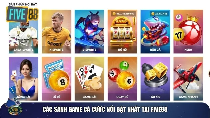 Các sảnh game tại FIVE88